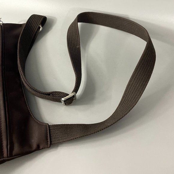 Longchamp Chocolate Brown Nylon Planetes Crossbody Bag - Picture 10 of 15